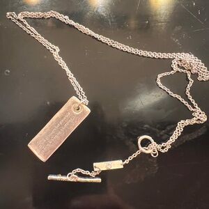 Bjorg vintage Sterling silver 925 Engraved  Necklace with Toggle Clasp 29" chain